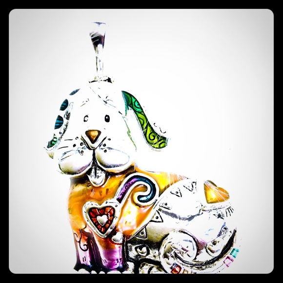 Dog pendant * BEAUTIFUL SILVER TONE DOG - Picture 2 of 7